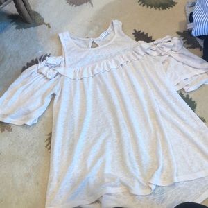 Soft pink cold shoulder shirt